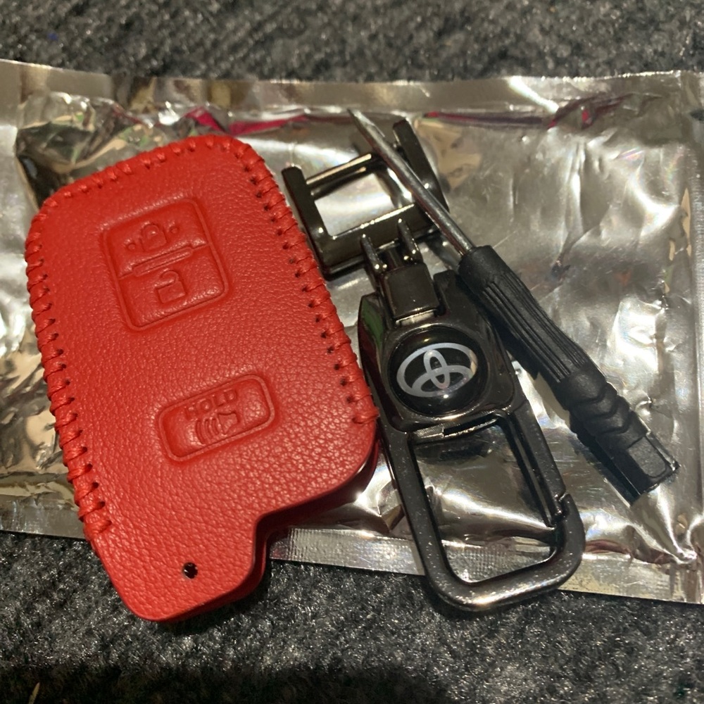 Red key fob and key chain